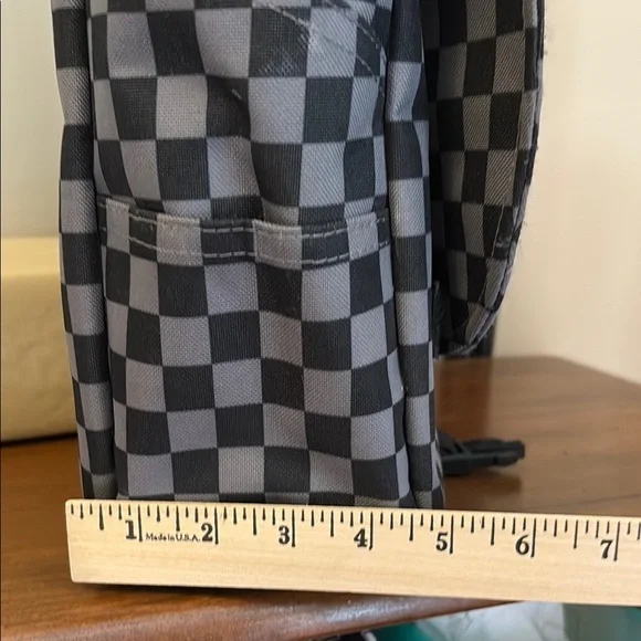 Yak Pak Black and Gray Messenger Bag with Checkered Design - Picture 5 of 7